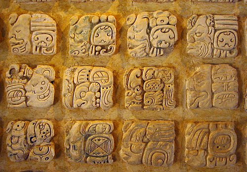 Classic period Maya glyphs